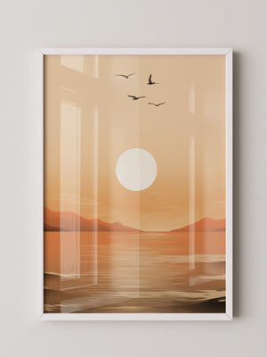 Sonnenuntergang Vögel Silhouetten