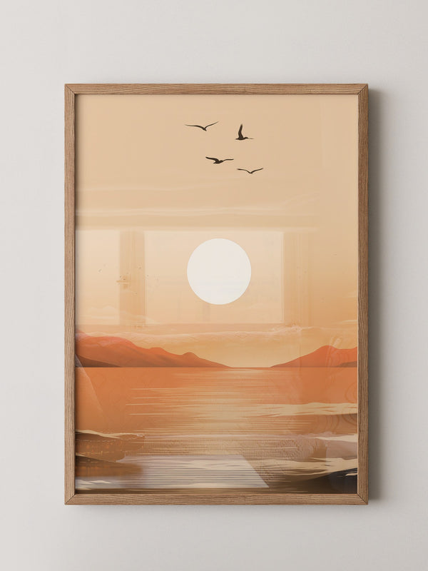 Sonnenuntergang Vögel Silhouetten