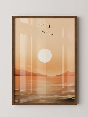 Sonnenuntergang Vögel Silhouetten