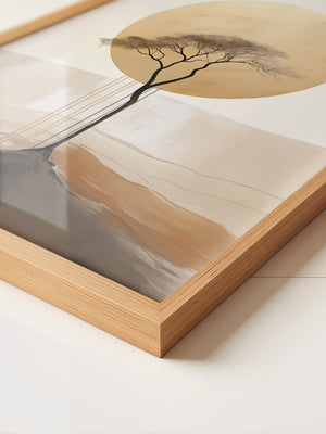 Baum Silhouette goldener Kreis