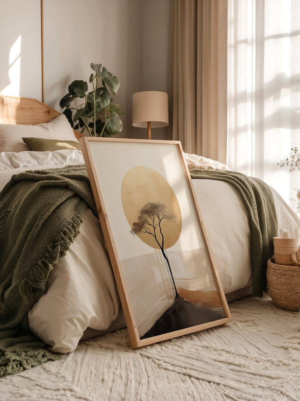 Baum Silhouette goldener Kreis