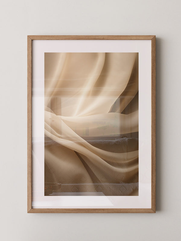 Seidenschleier Beige Faltenwurf