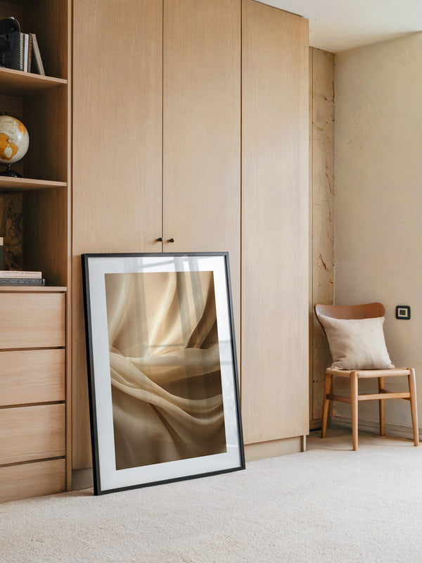 Seidenschleier Beige Faltenwurf