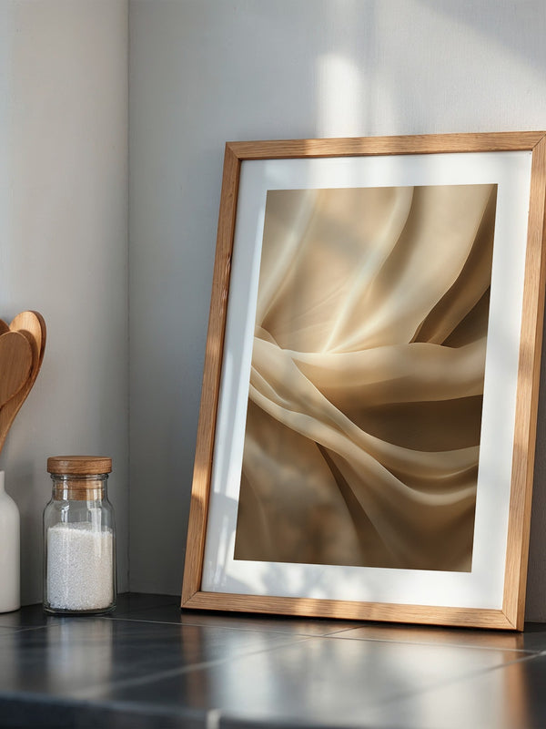 Seidenschleier Beige Faltenwurf