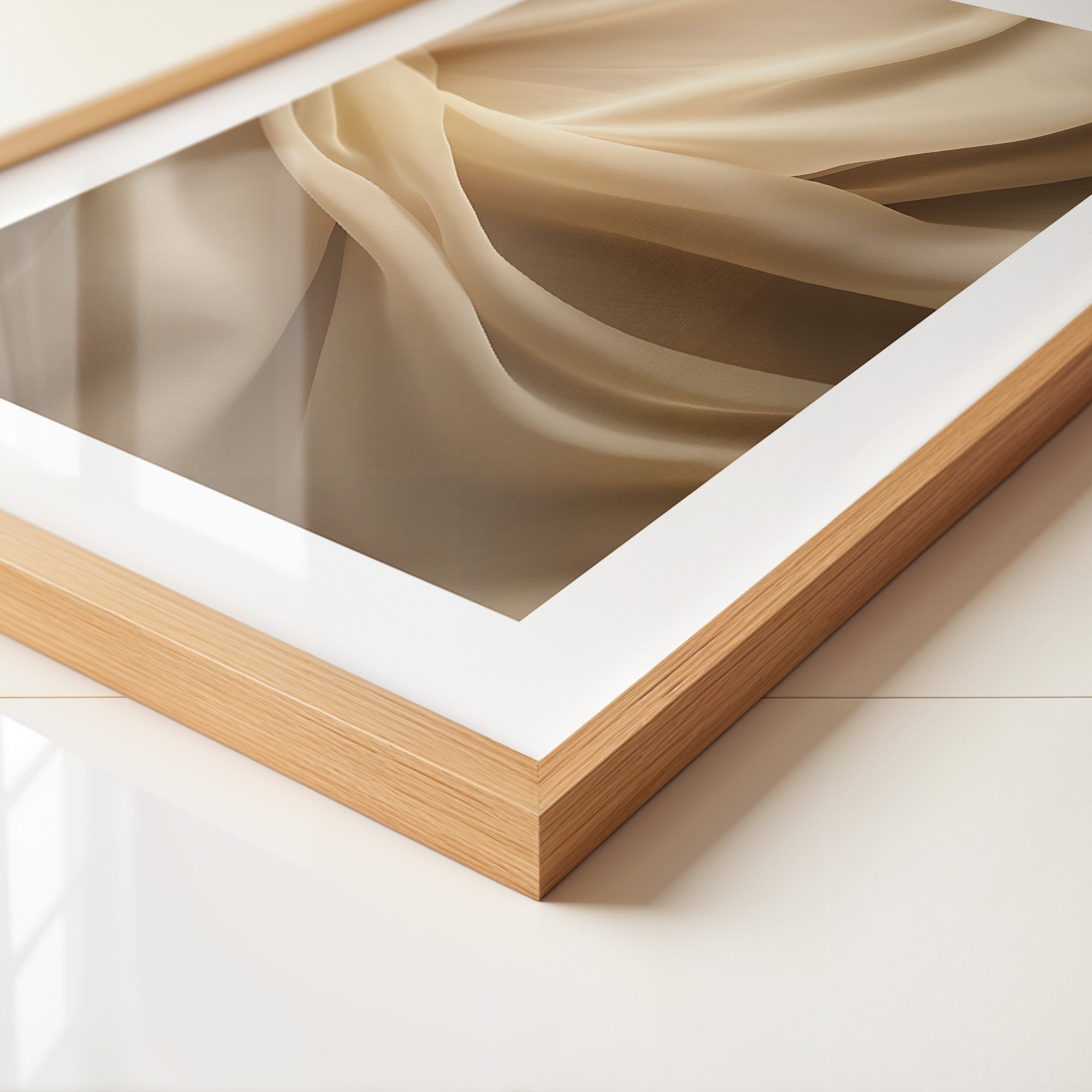 Seidenschleier Beige Faltenwurf