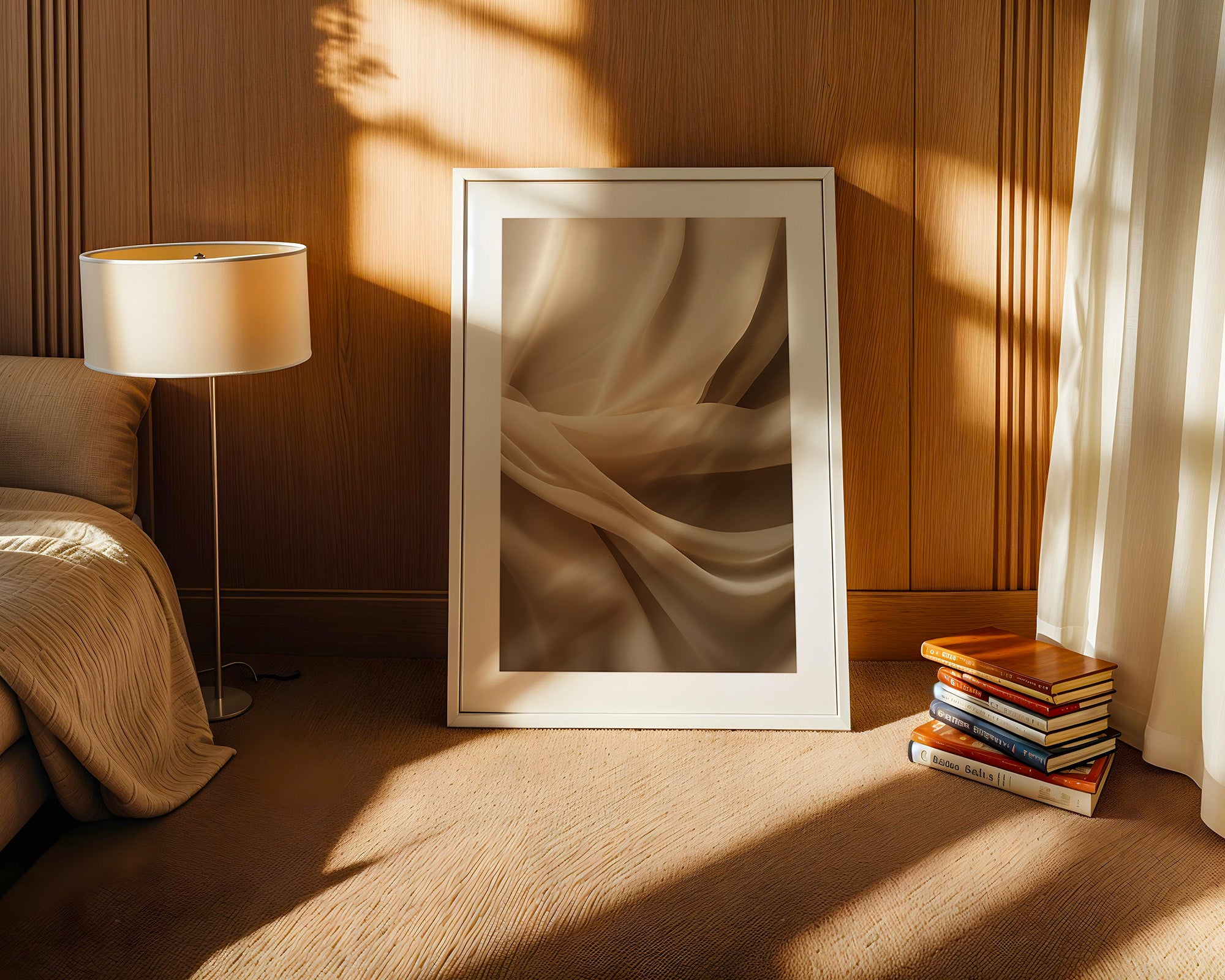 Seidenschleier Beige Faltenwurf