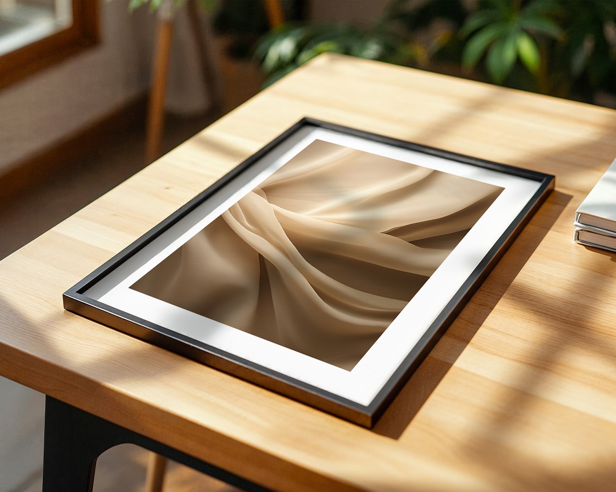 Seidenschleier Beige Faltenwurf