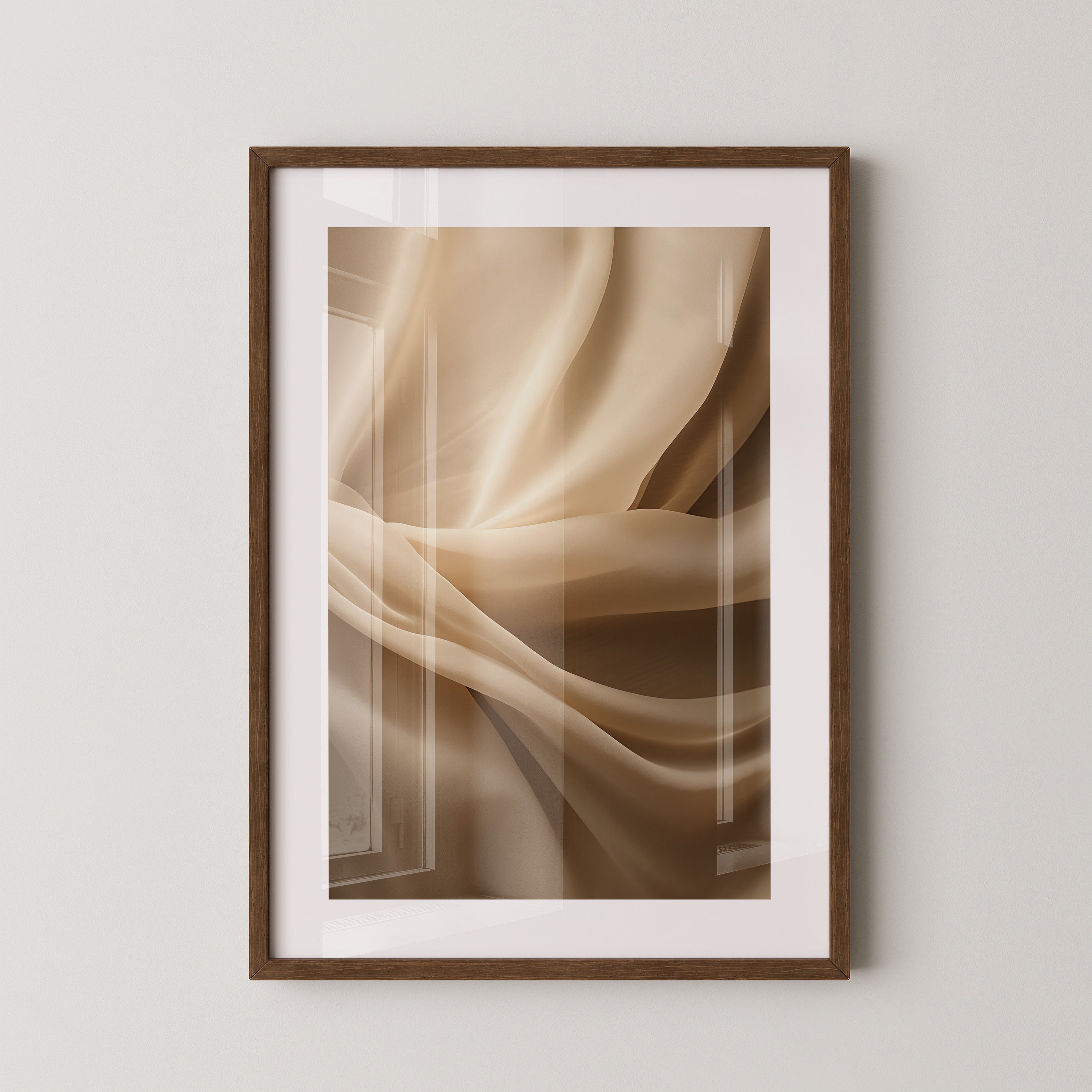 Seidenschleier Beige Faltenwurf