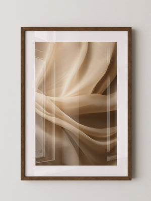 Seidenschleier Beige Faltenwurf
