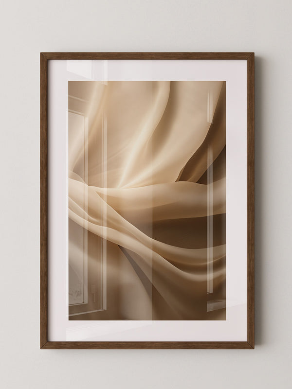 Seidenschleier Beige Faltenwurf