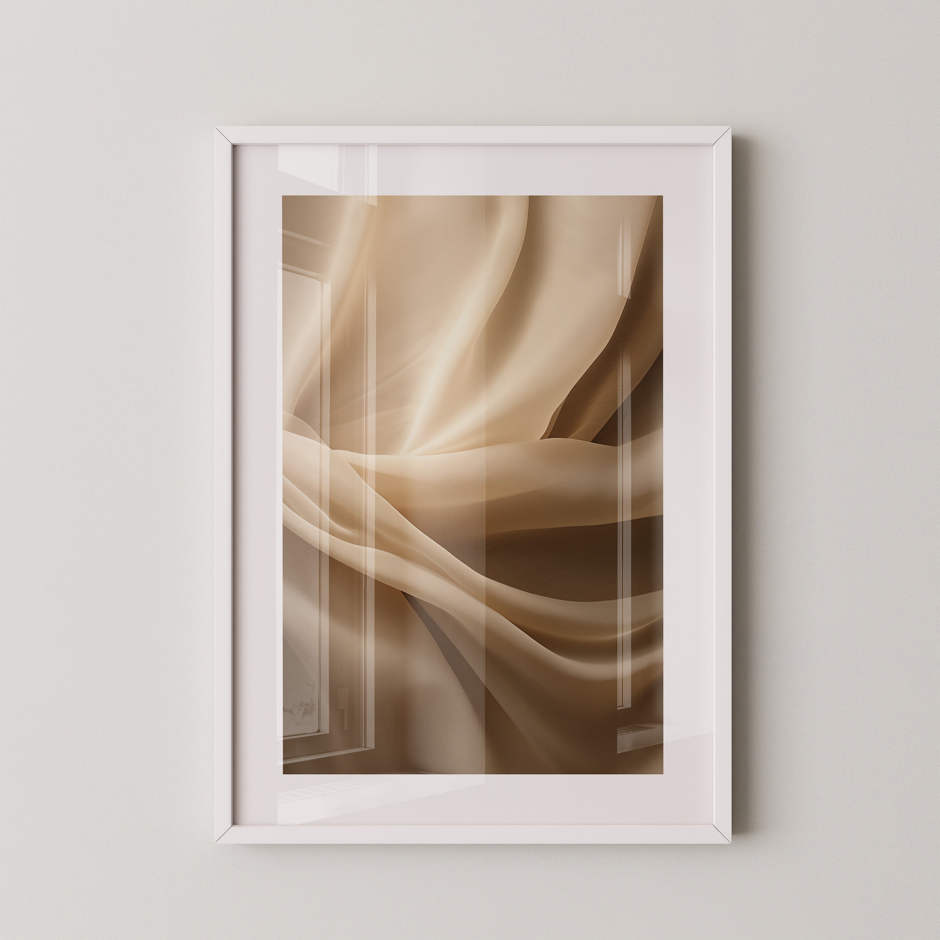 Seidenschleier Beige Faltenwurf