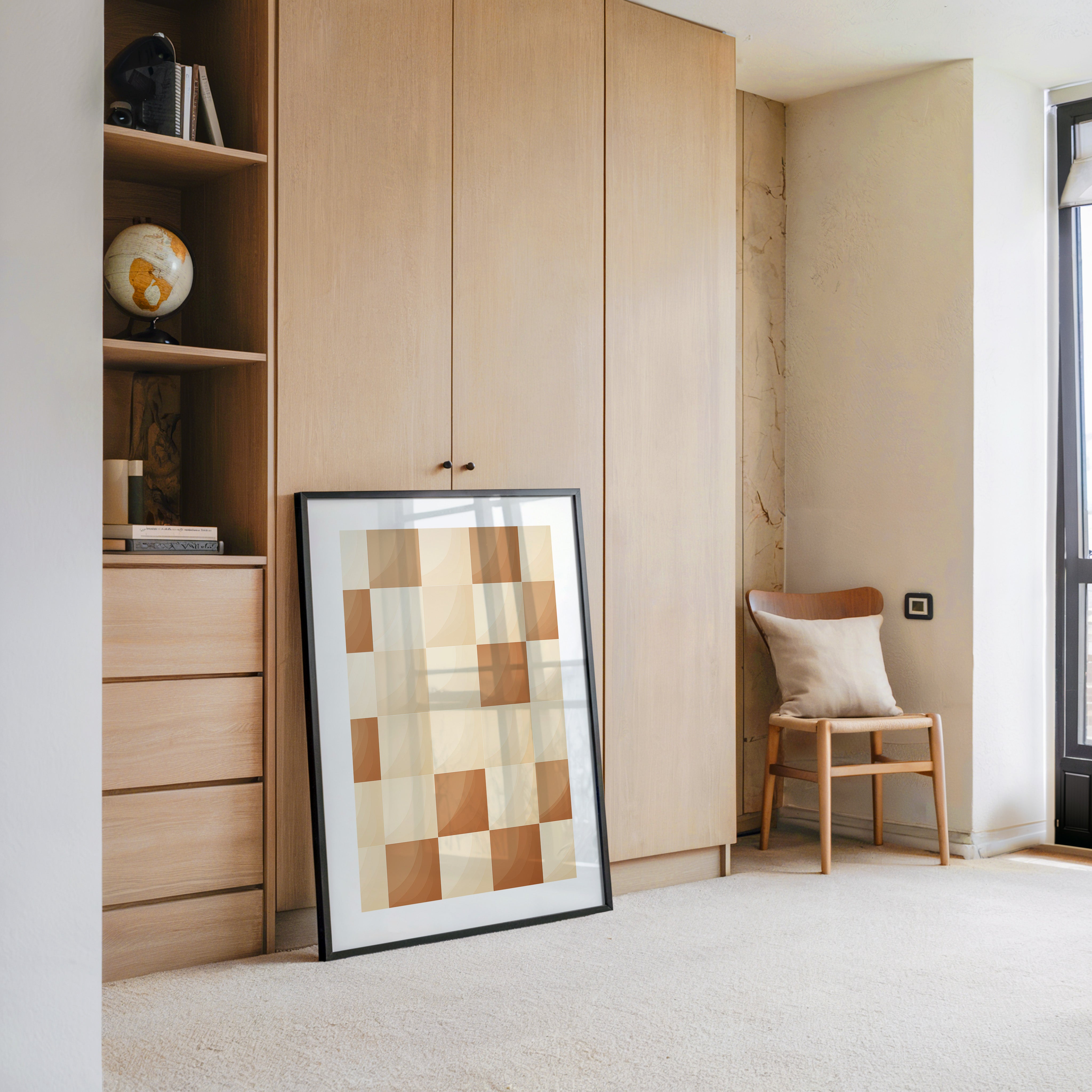 Karomuster Schachbrettmuster Braunbeige