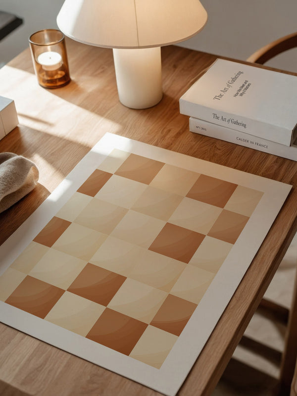 Karomuster Schachbrettmuster Braunbeige