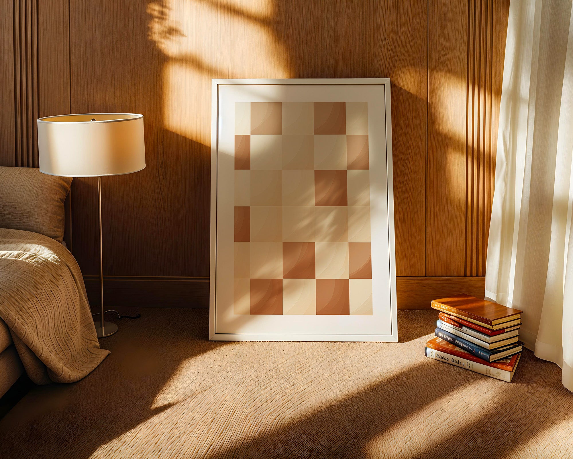 Karomuster Schachbrettmuster Braunbeige