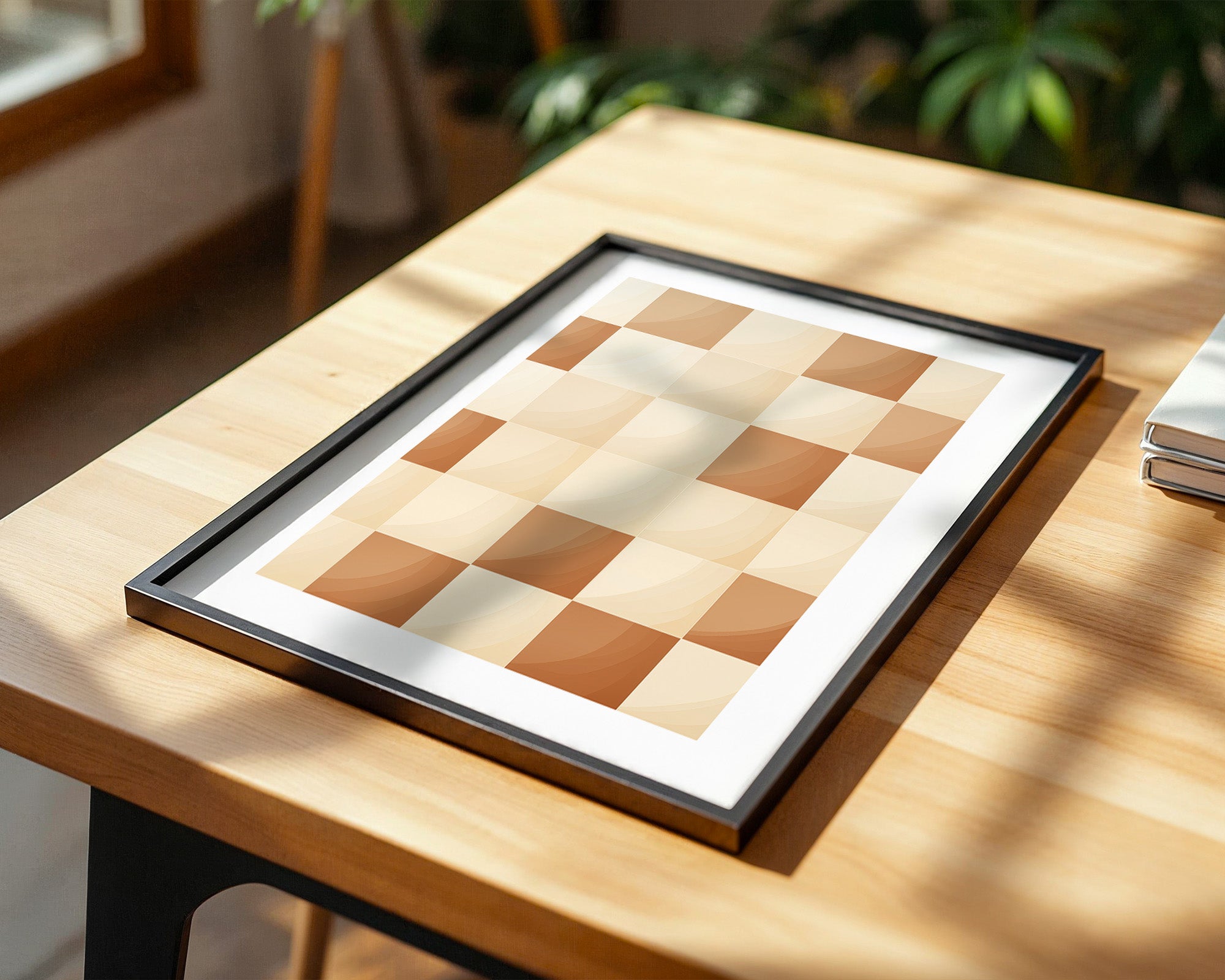 Karomuster Schachbrettmuster Braunbeige