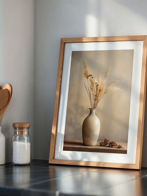 Vase mit Gräsern Vintage Stil