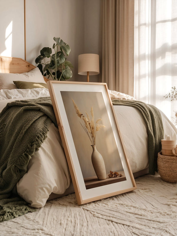 Vase mit Gräsern Vintage Stil