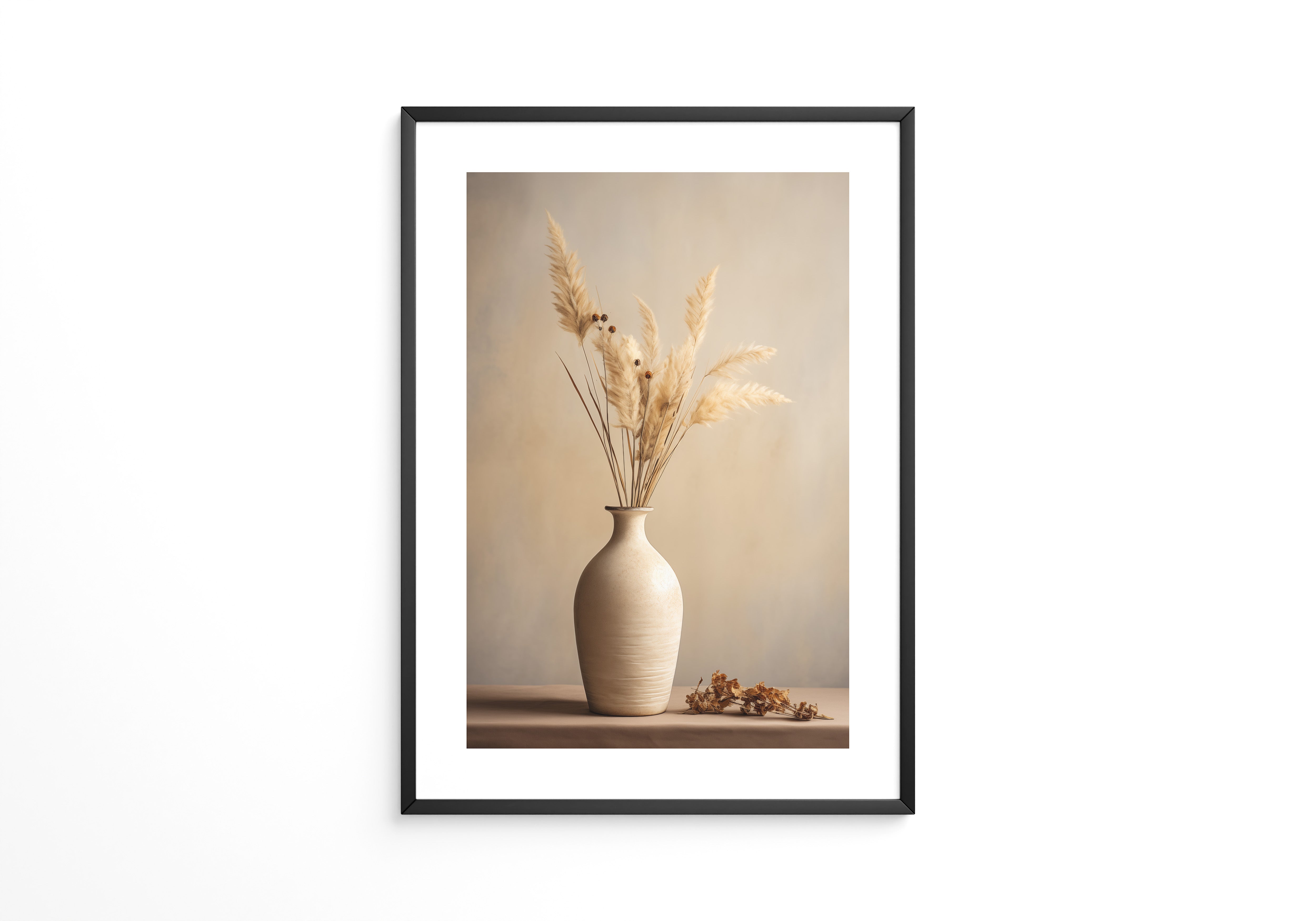 Vase mit Gräsern Vintage Stil