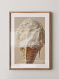 Eiswaffel Creme tropfend