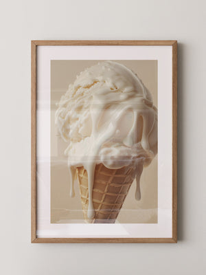 Eiswaffel Creme tropfend