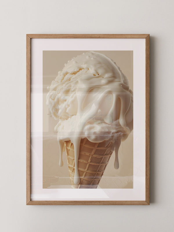 Eiswaffel Creme tropfend