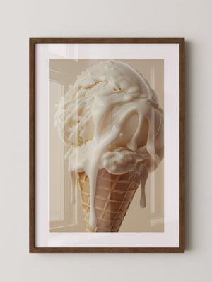 Eiswaffel Creme tropfend