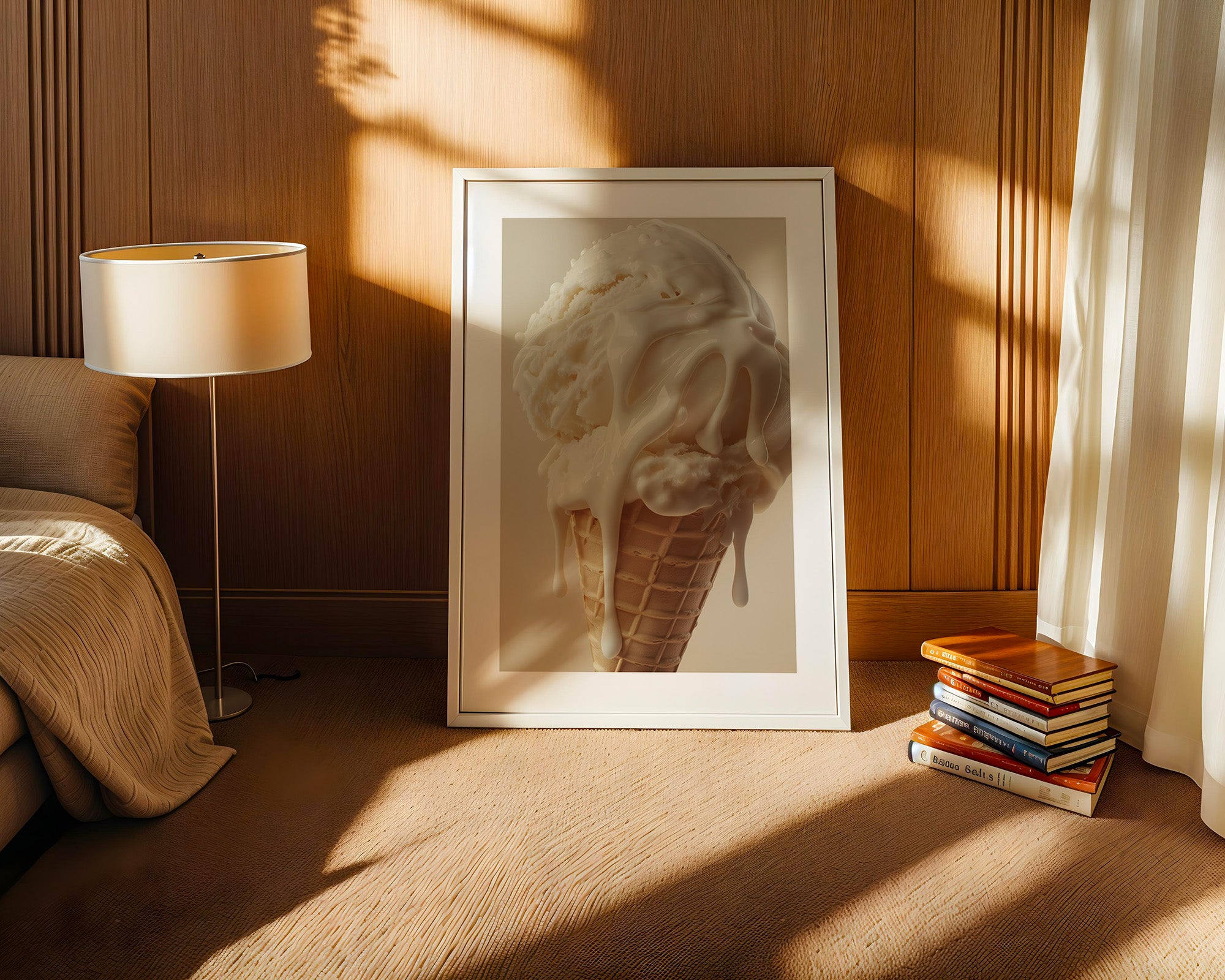 Eiswaffel Creme tropfend