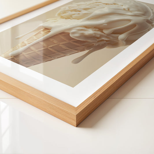 Eiswaffel Creme tropfend