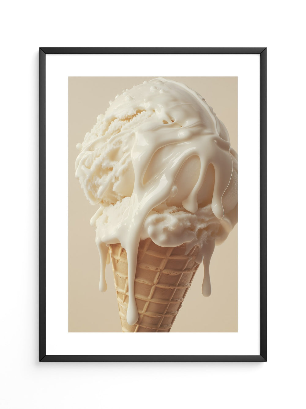 Eiswaffel Creme tropfend