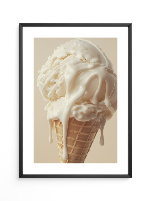 Eiswaffel Creme tropfend