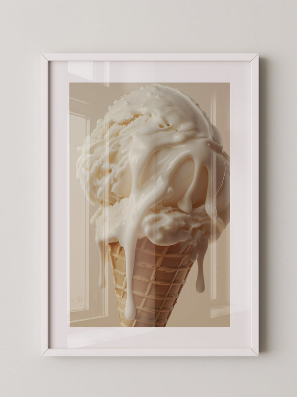 Eiswaffel Creme tropfend