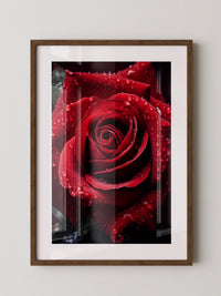 Rote Rose Wassertropfen