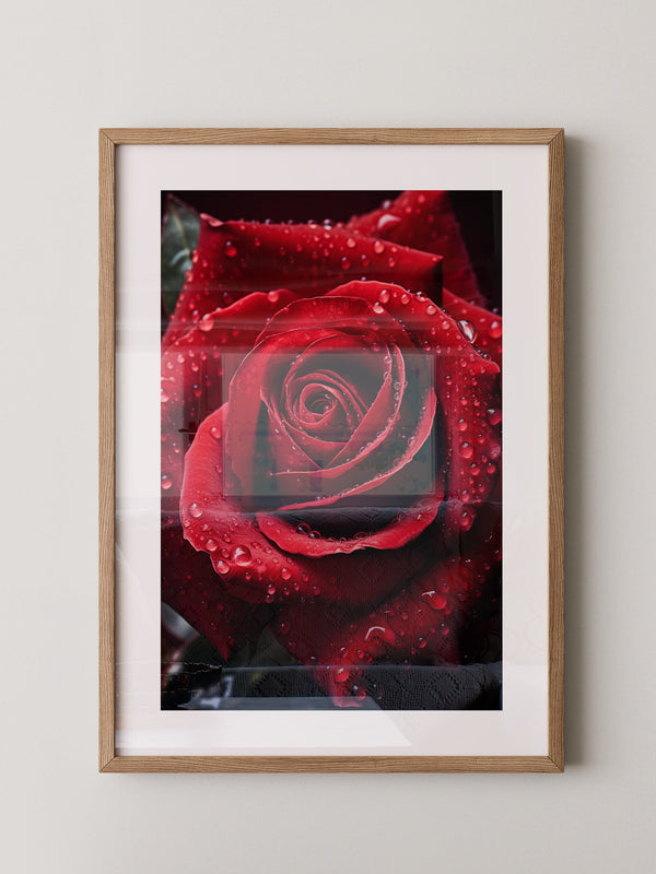 Rote Rose Wassertropfen