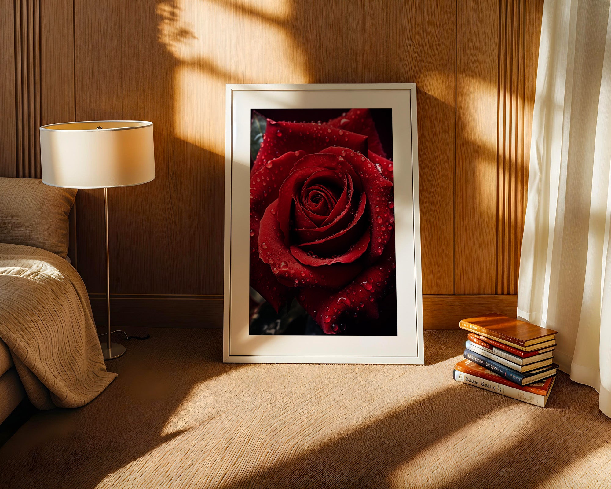 Rote Rose Wassertropfen