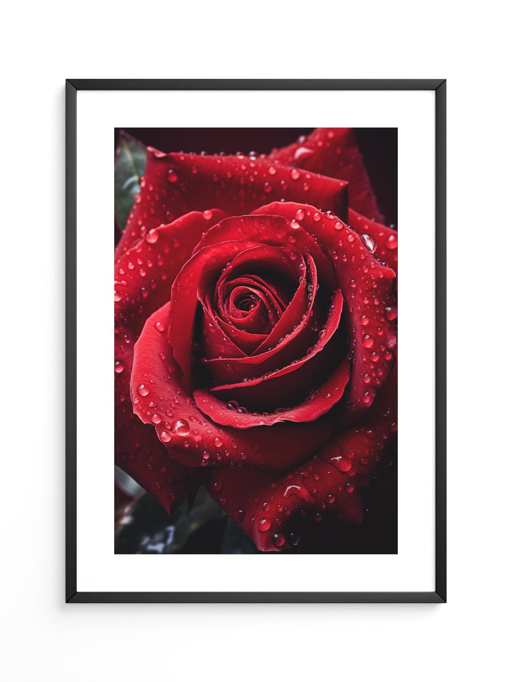 Rote Rose Wassertropfen