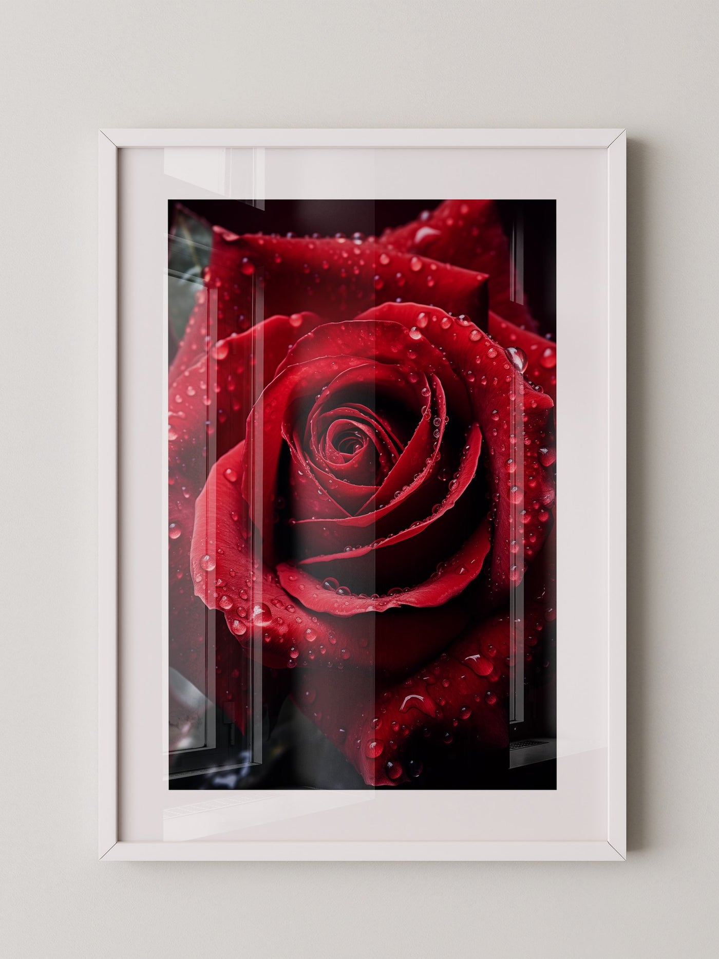 Rote Rose Wassertropfen