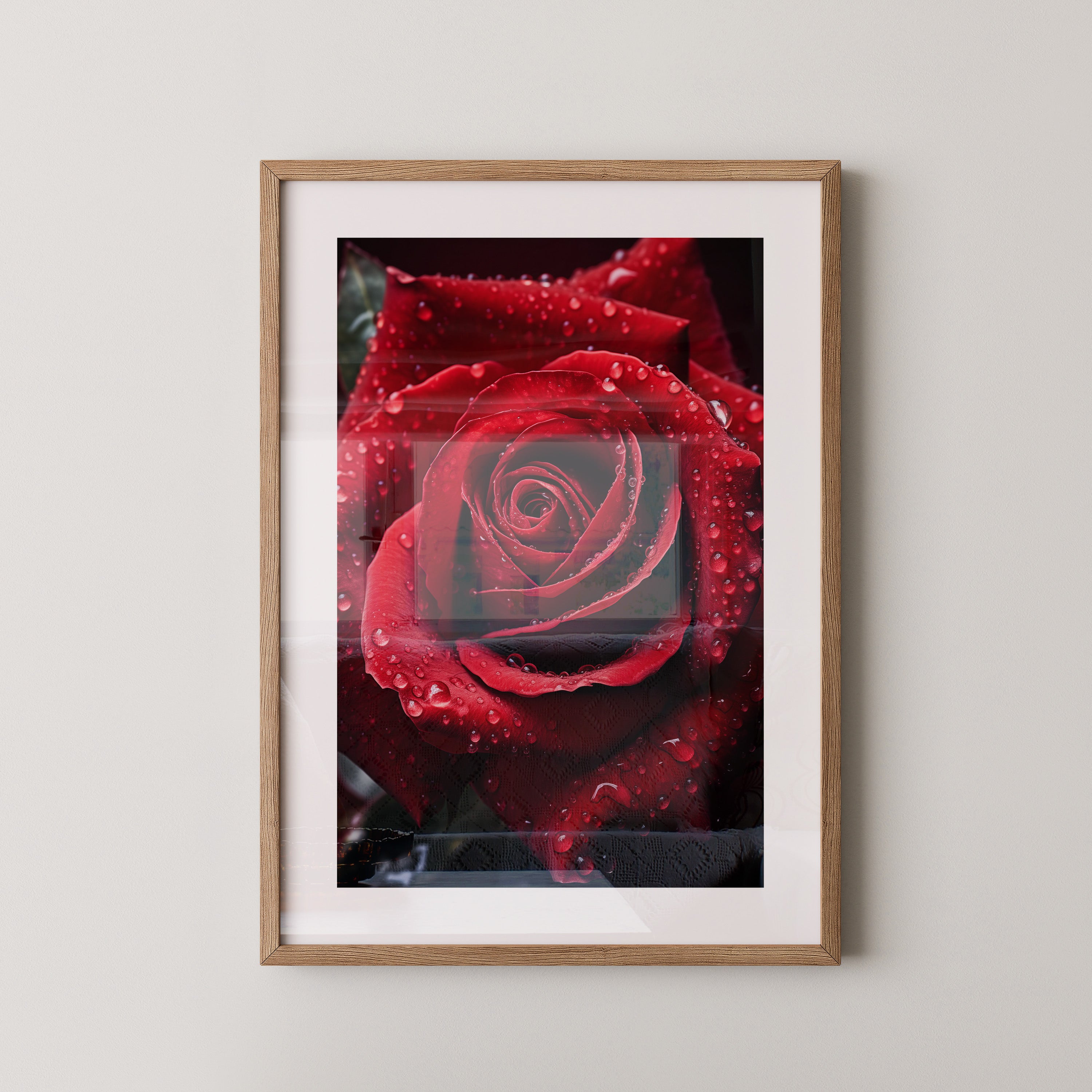 Rote Rose Wassertropfen