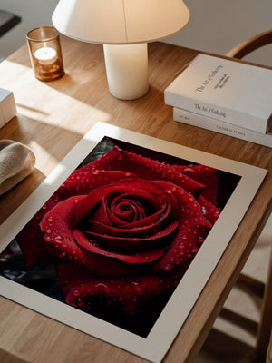 Rote Rose Wassertropfen
