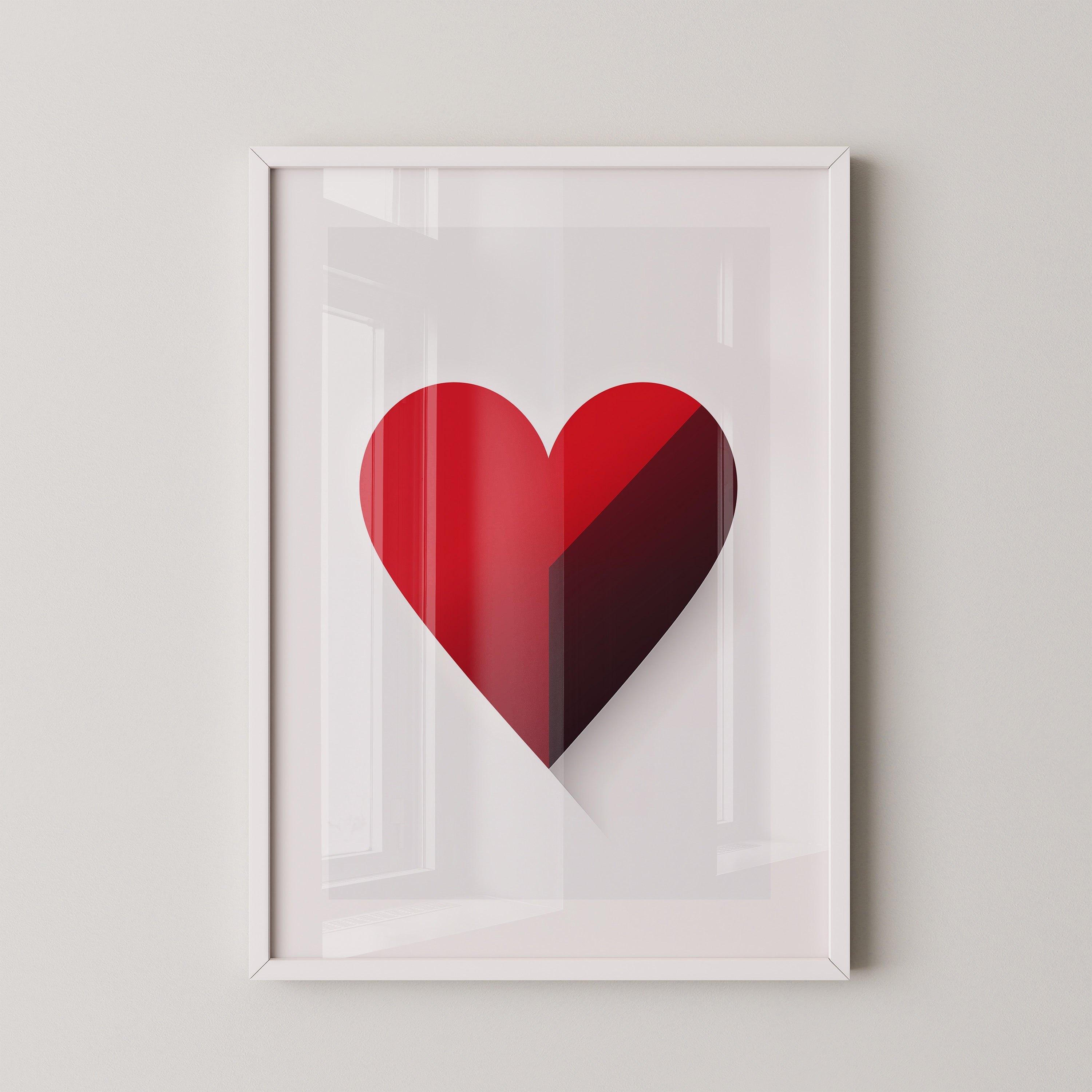 Rotes Herz Schatteneffekt