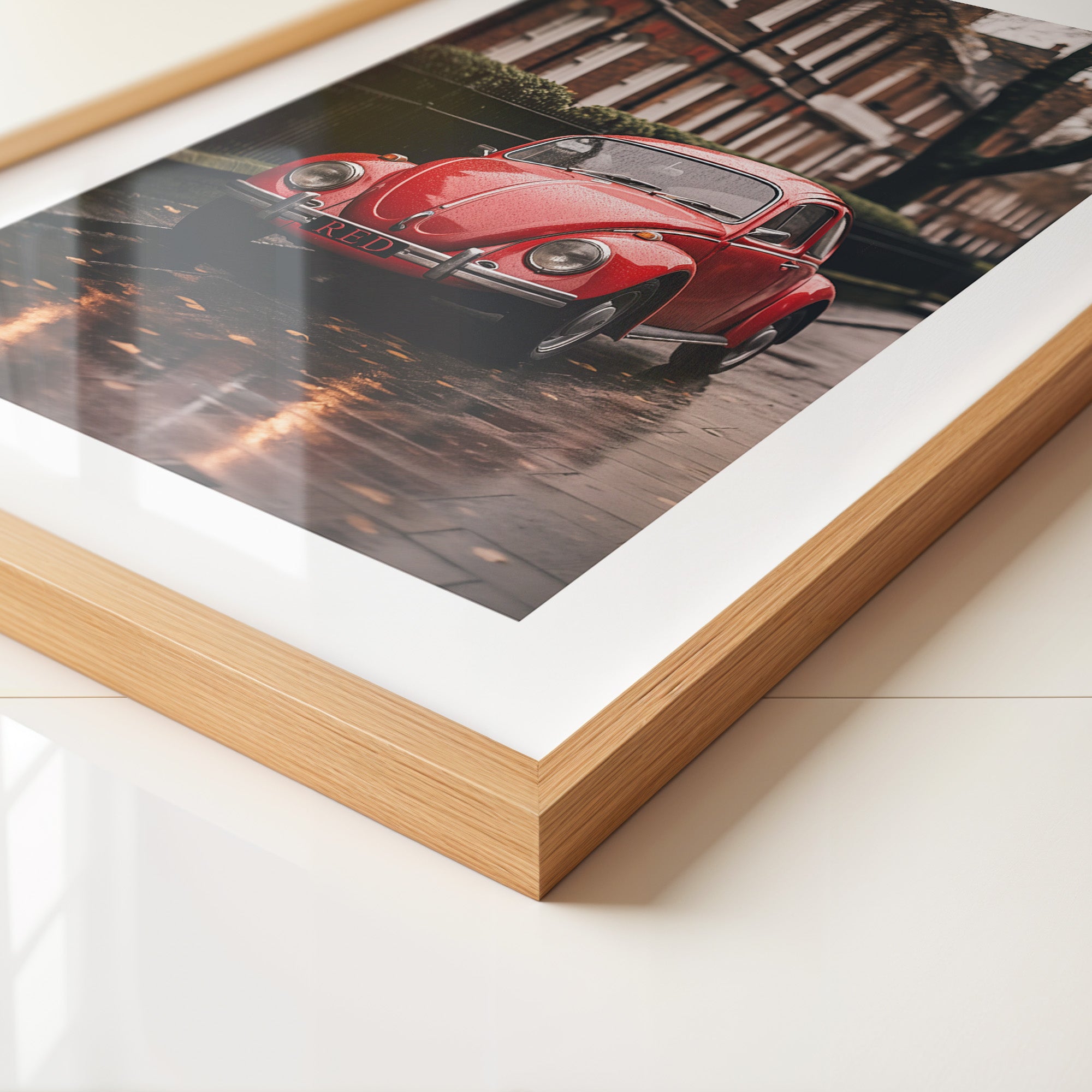 Roter Käfer regnerisch