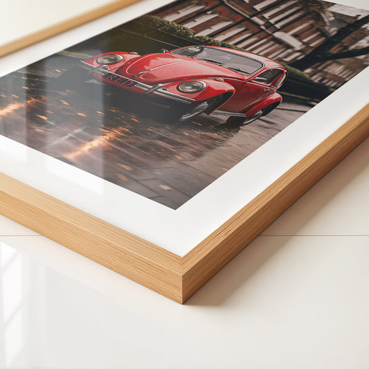 Roter Käfer regnerisch