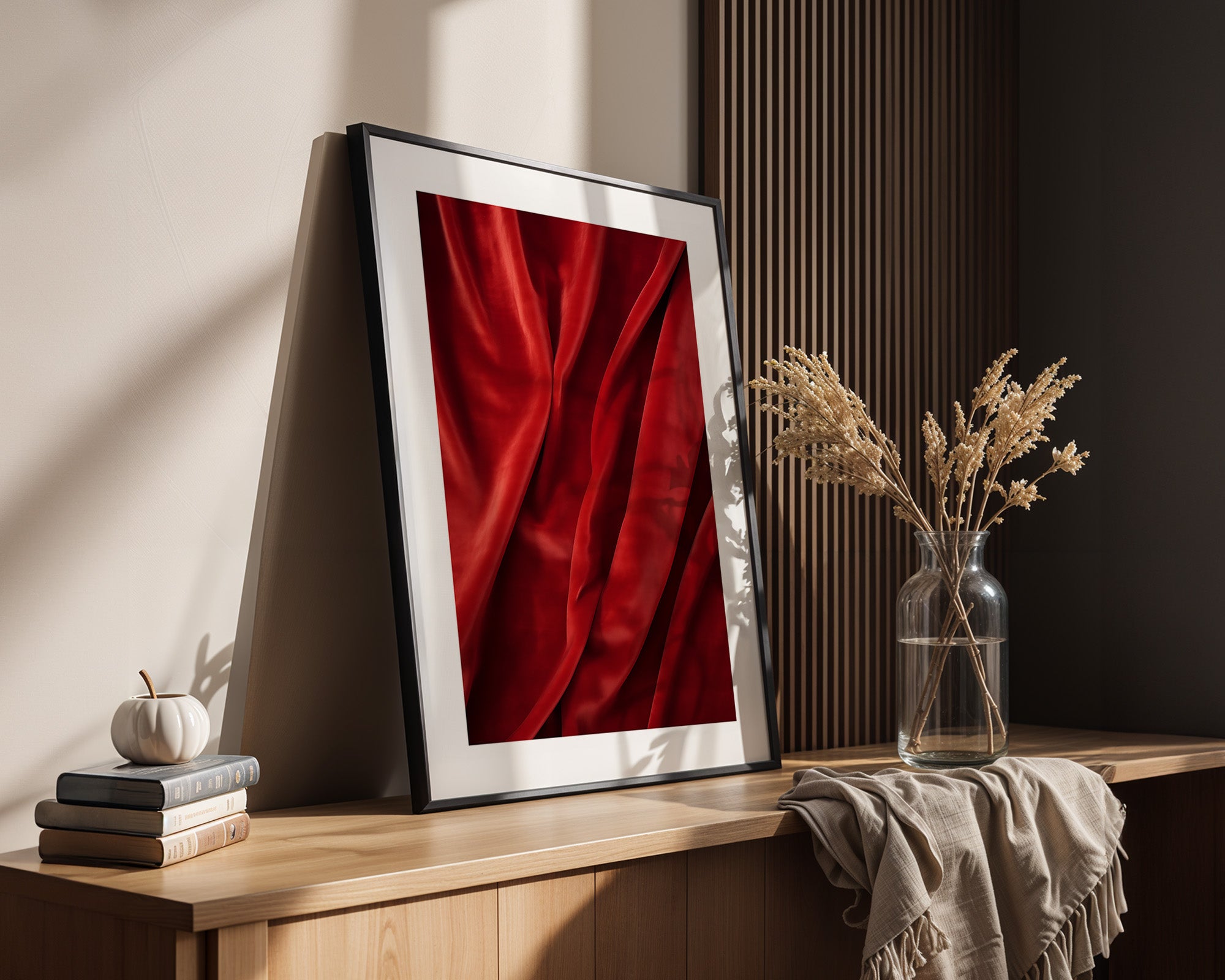 Rote Samttextur Wellenform