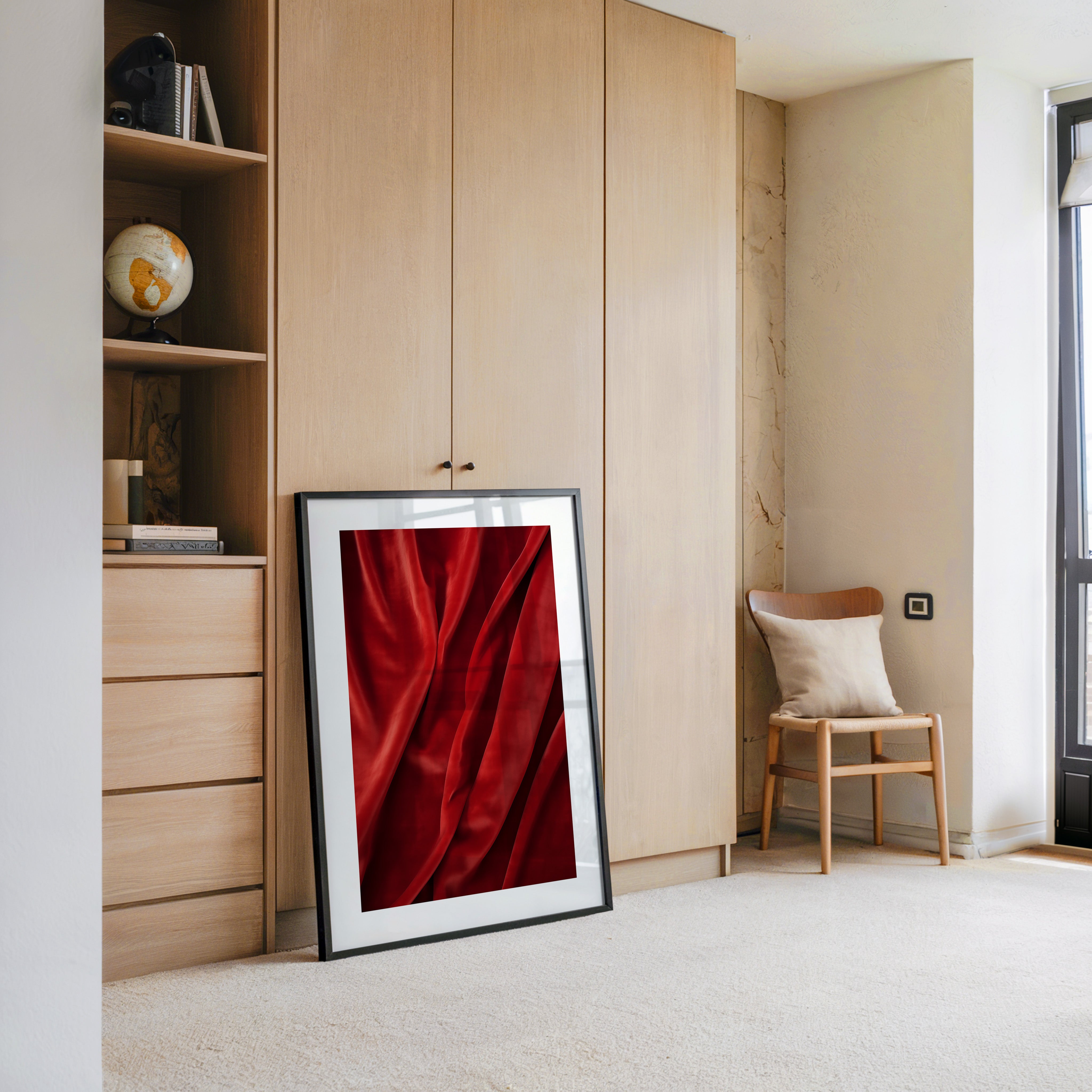 Rote Samttextur Wellenform