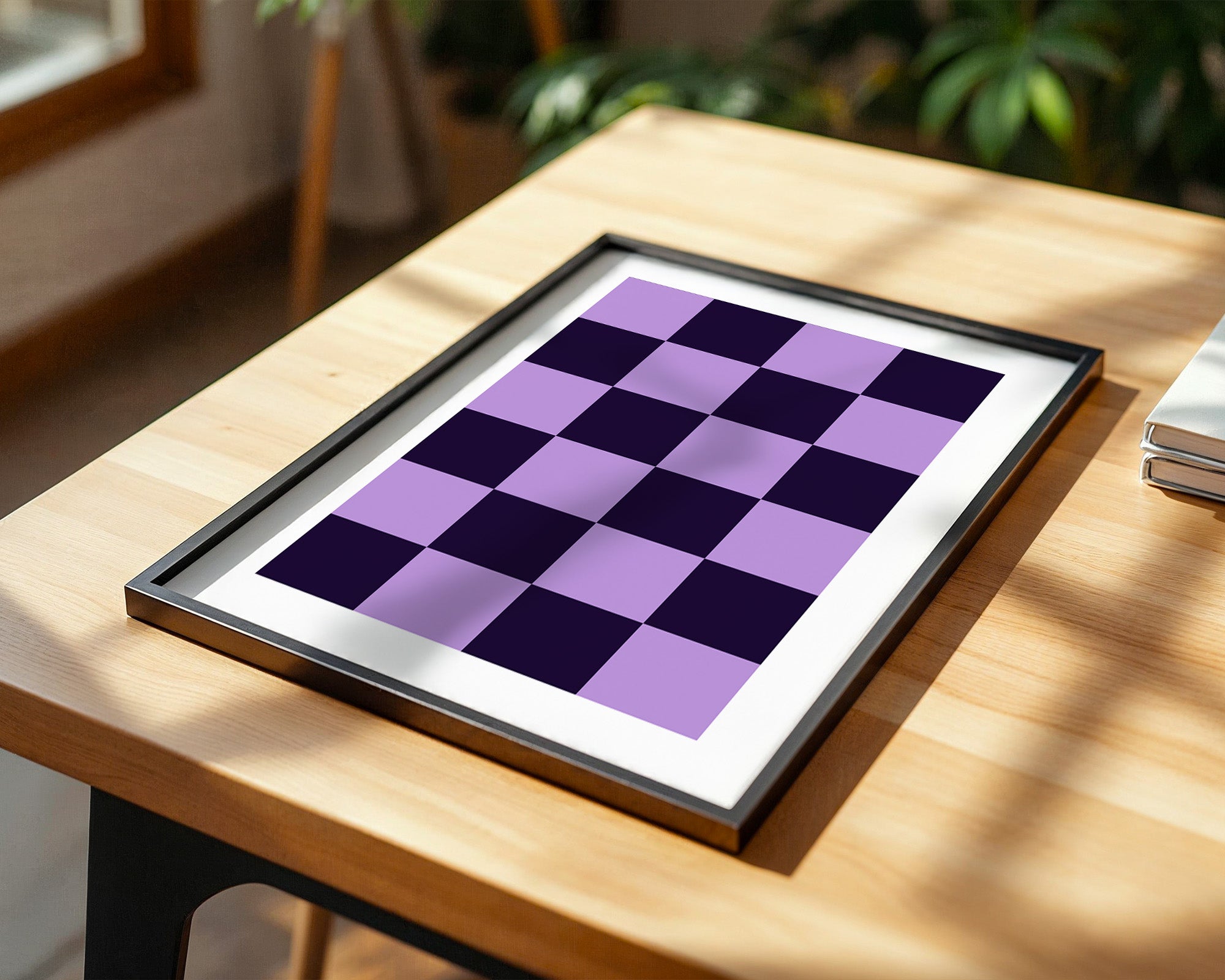 Karomuster Flieder Lila