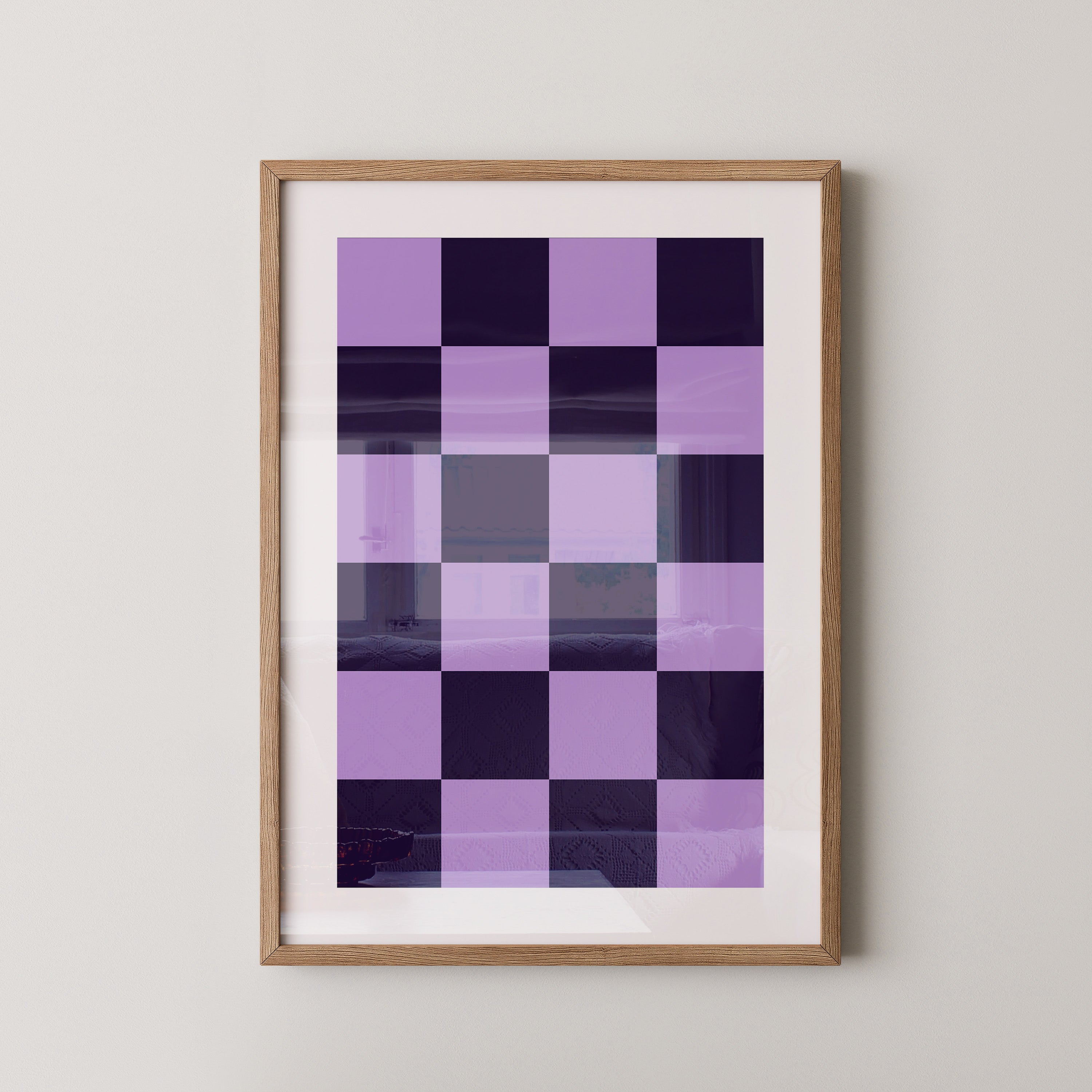 Karomuster Flieder Lila