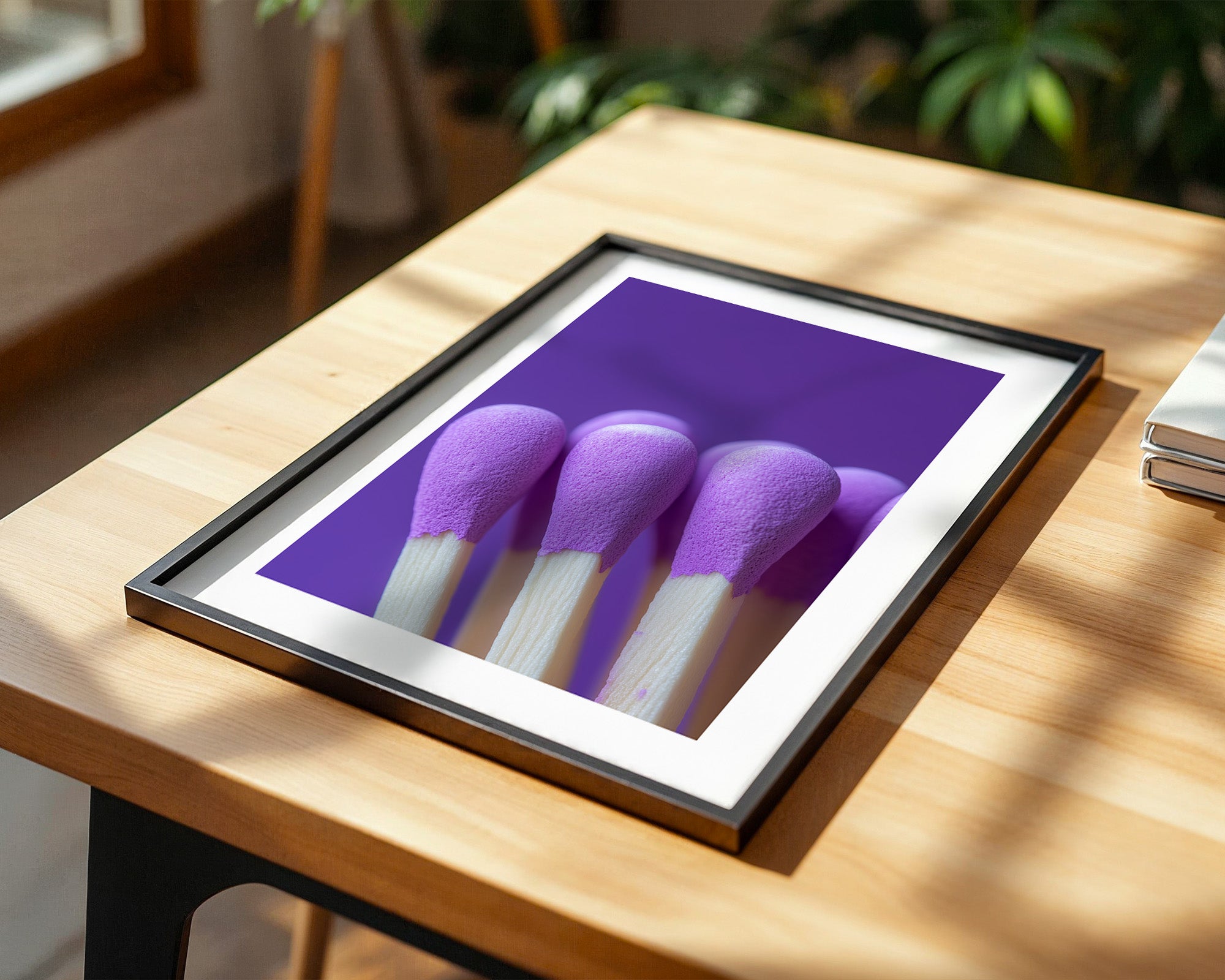 Lila Wattestäbchen Makro