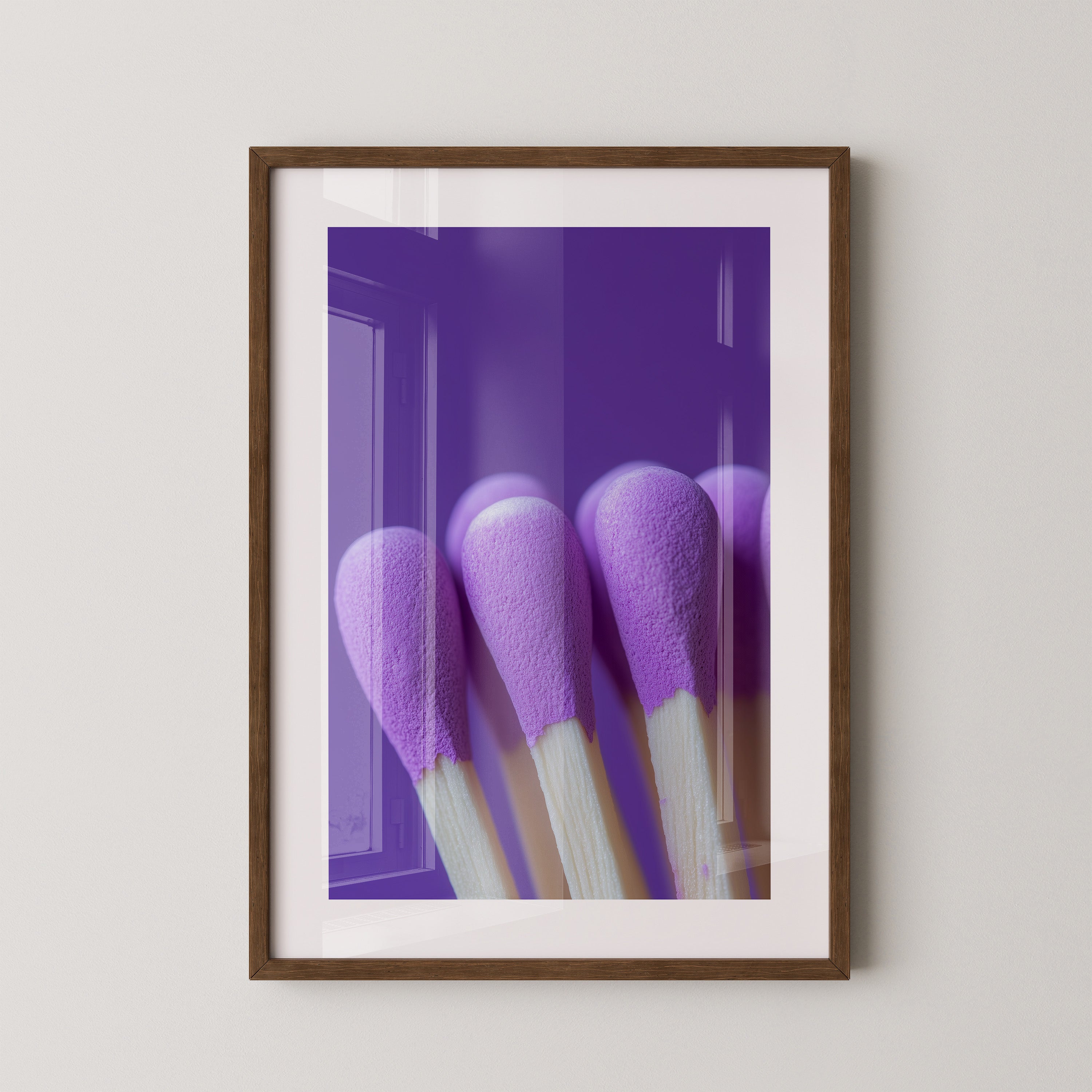 Lila Wattestäbchen Makro