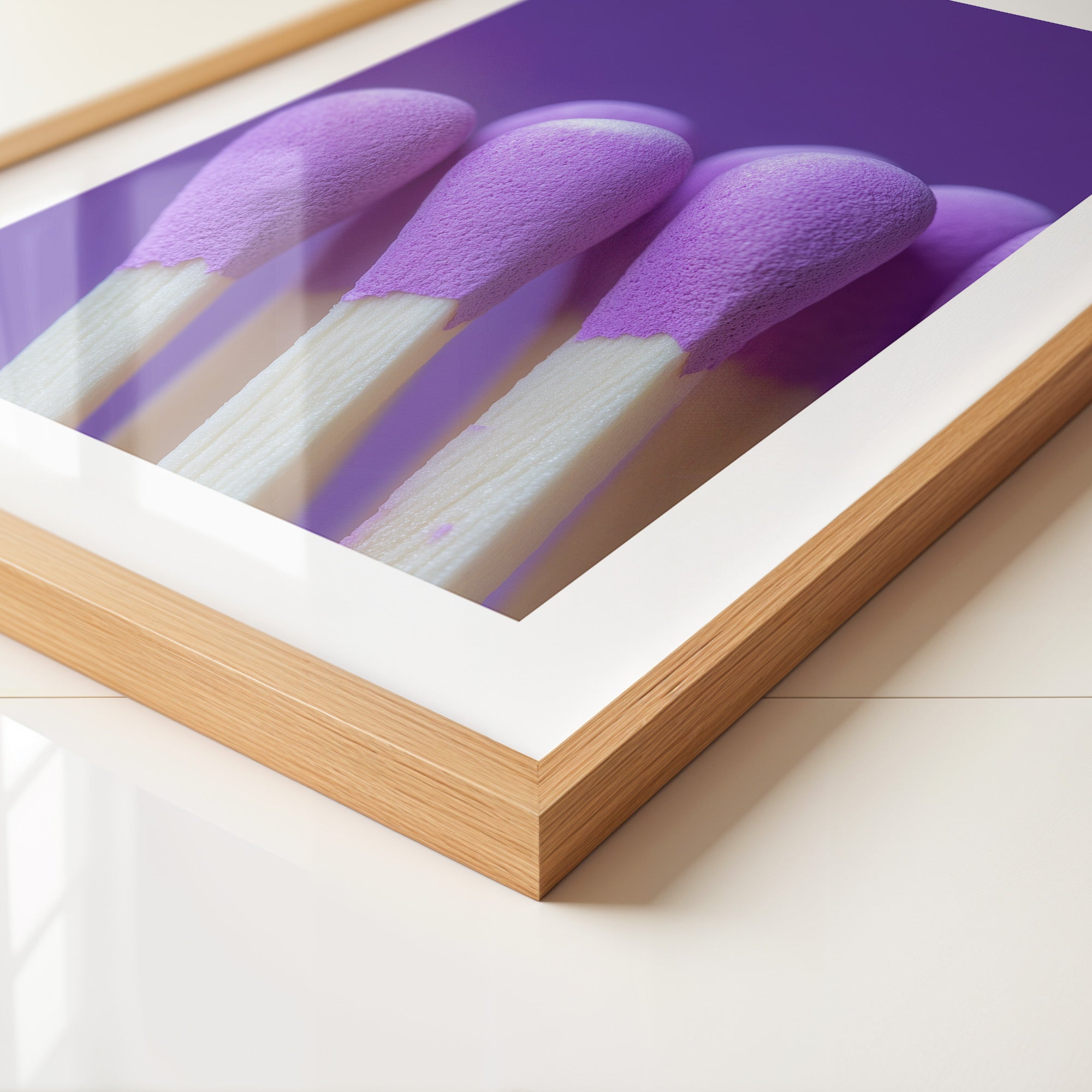 Lila Wattestäbchen Makro