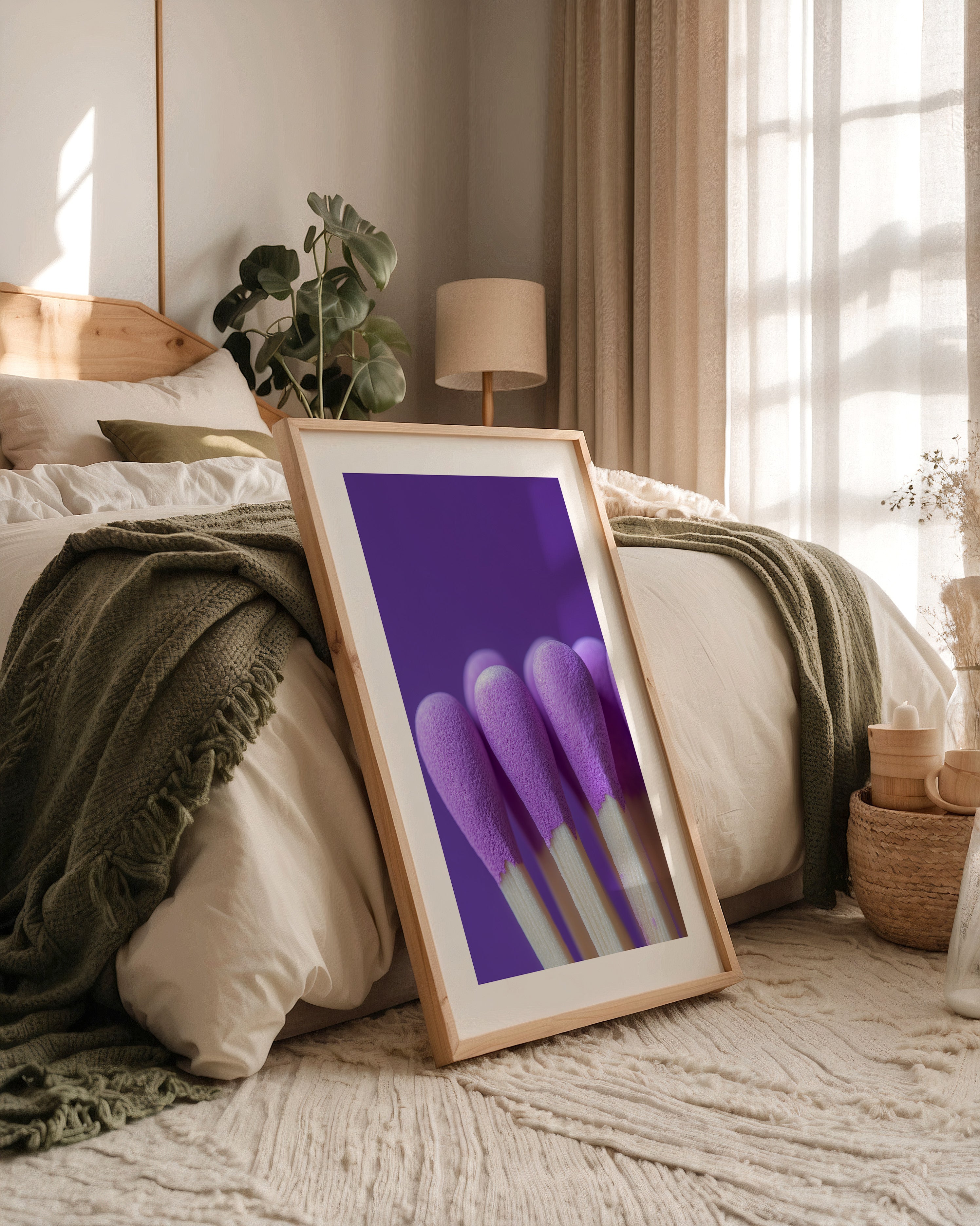 Lila Wattestäbchen Makro