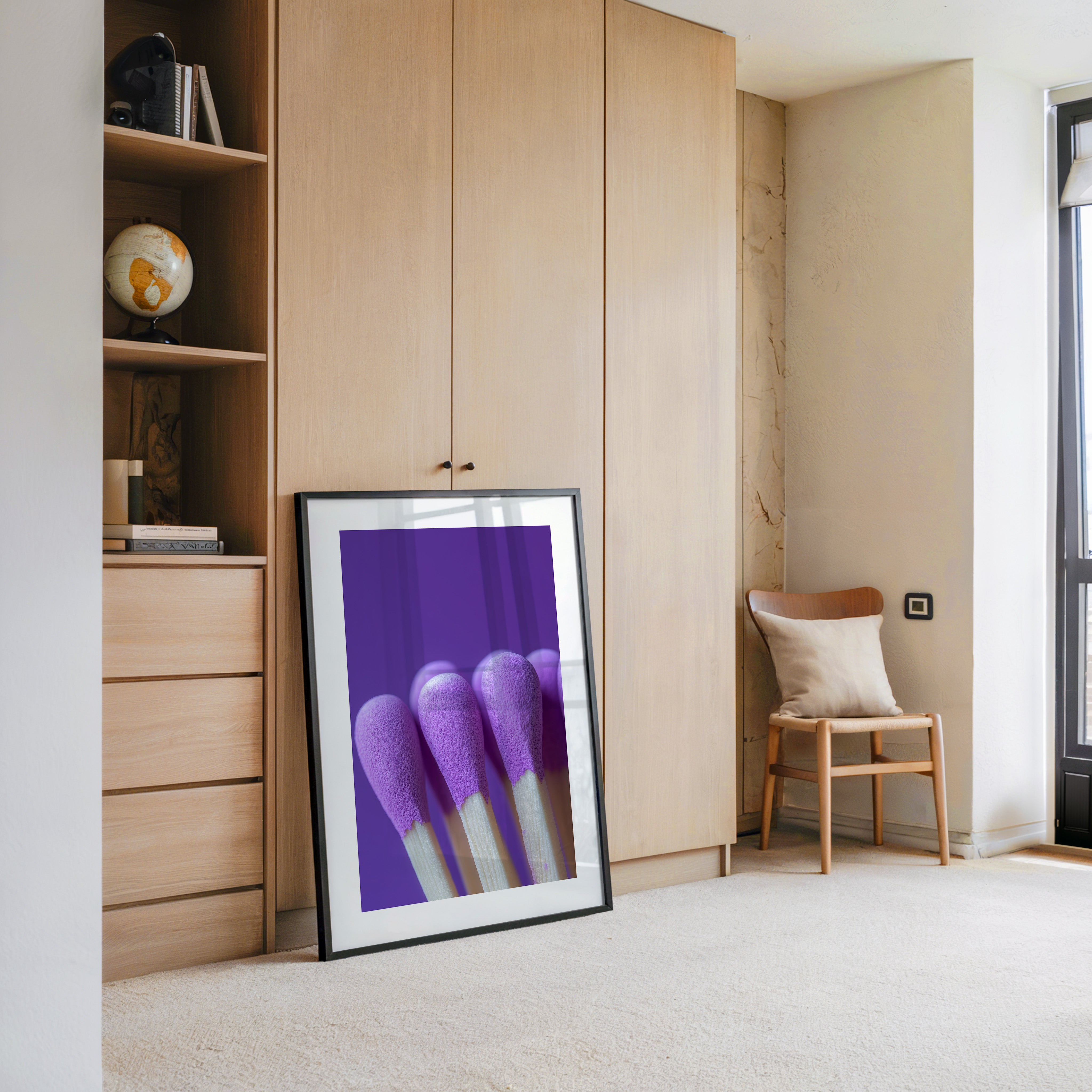 Lila Wattestäbchen Makro